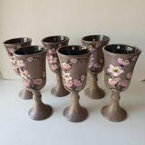 Set of 6 ceramic wine glasses Signed Vallauris Moby Jo's (By Marius Musarra