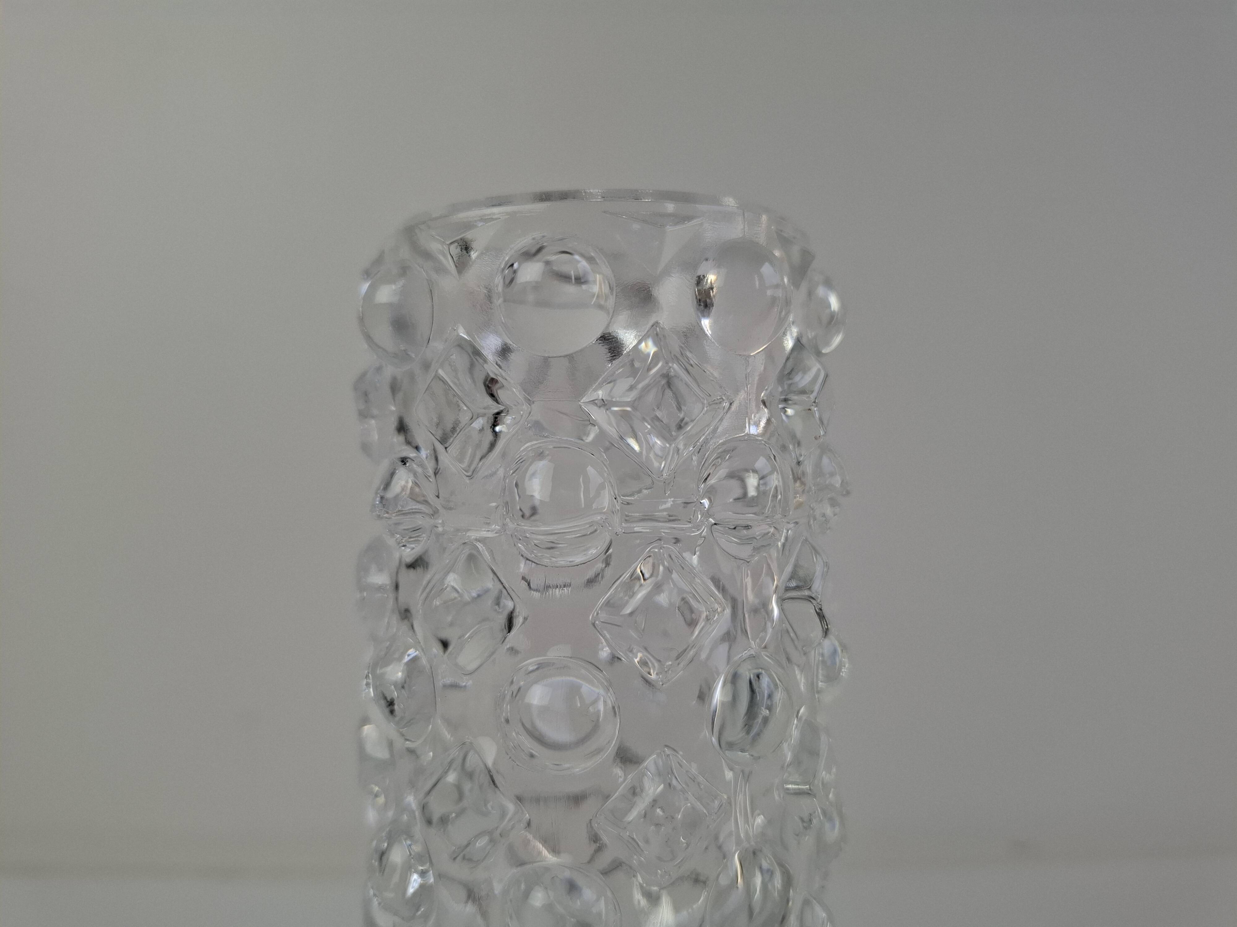 Pavel Pánek 1974 Czechoslovak Pressed Glass Vase for Union Libochovice