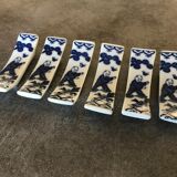 Set of 6 knife holders in asian porcelain