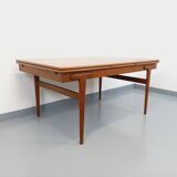 Vintage rectangular Scandinavian dining table by Ejvind A. Johansson teak