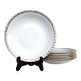 5 hollow plates white porcelain