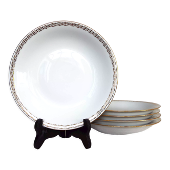 5 hollow plates white porcelain