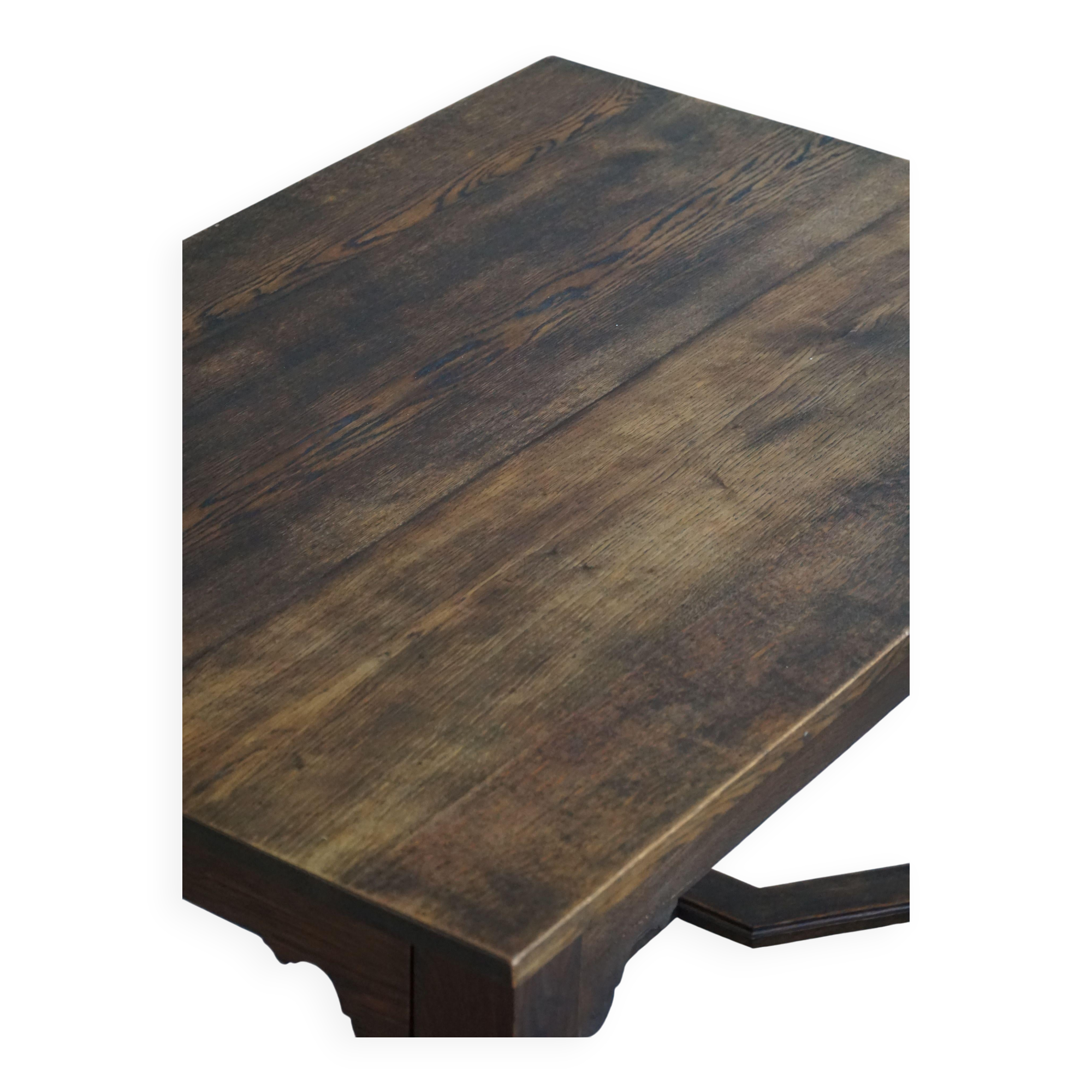 Bureau / Dining table in oak with Danish baroque inspiration and twisted legs, 1900s.