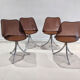 Lot of 4 chairs smoked plexiglass 1970
