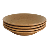 4 hollow plates in speckled stoneware