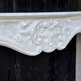 Louis XV Style Fireplace in Carrara Marble, Circa 1980