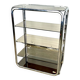Vintage chrome rack with crystal smoked glass