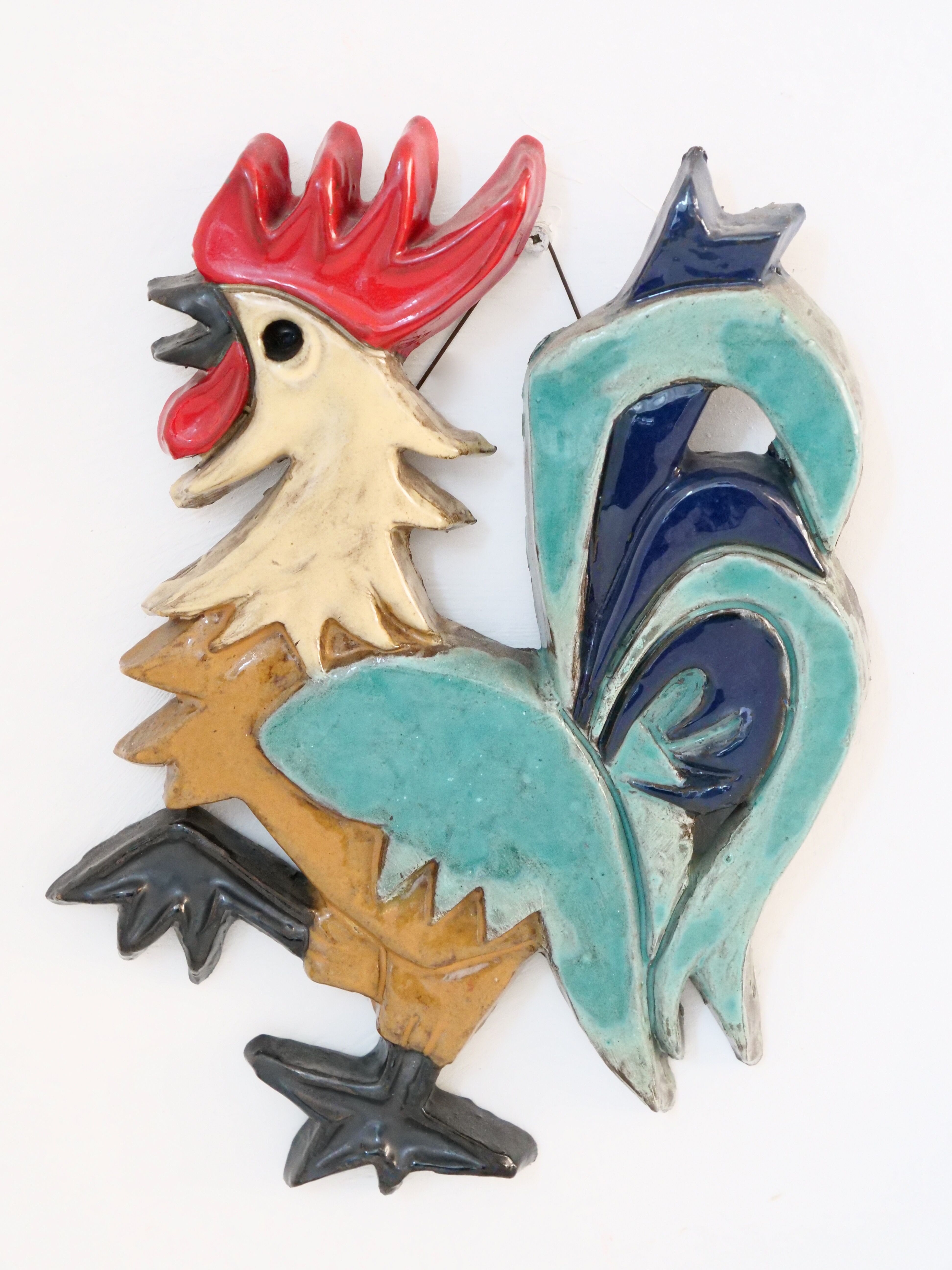 Ceramic rooster wall decoration