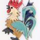 Coq en céramique décoration murale