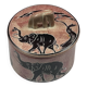Soapstone box, trinket dish, candy dish with elephant decoration, 9.5 x 9 cm