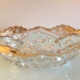 Cut crystal fruit bowl with gold rim / vintage 50s-60s