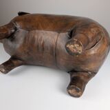 Leather pig ottoman  att dimitri omersa, 1960s