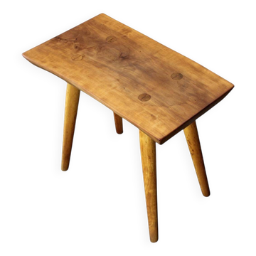 Cherry wood stool marked mid-century ULUV, Czechoslovakia, 1960s