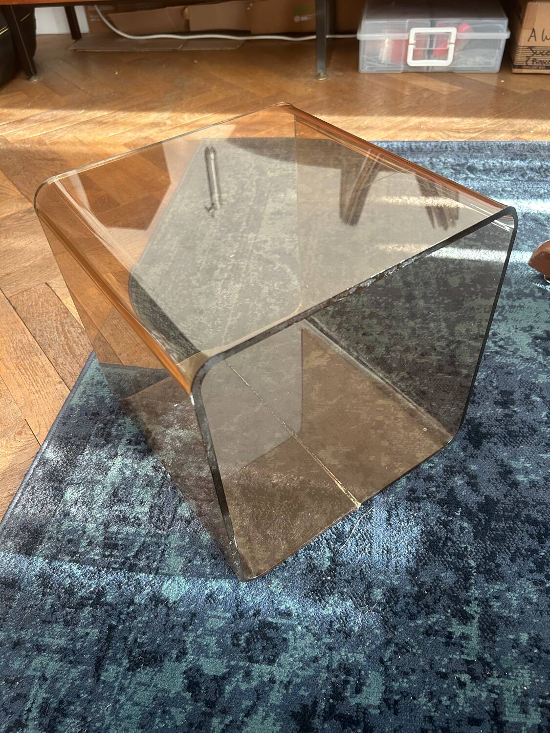 Cube/bedside table/side table design by michel dumas for roche bobois
