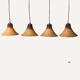Set of 4 "cork" hanging lamps, 1960s