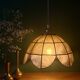 Vintage pendant light in mother-of-pearl and brass