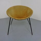 Danish Suede Folding Balloon Chair by Hans Olsen for Lea, 1960s