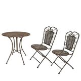 folding garden furniture in patinated iron