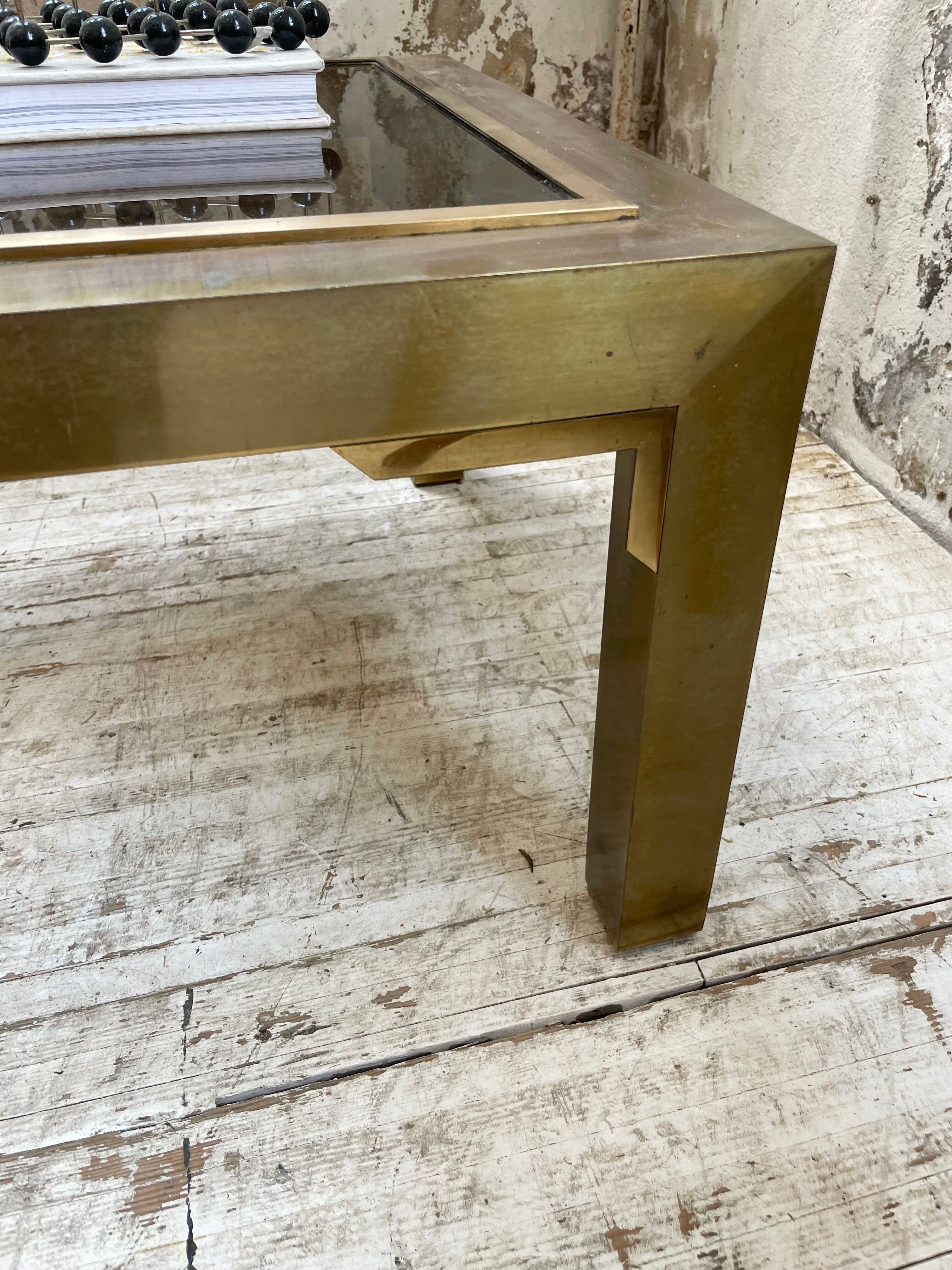 60s brass coffee table