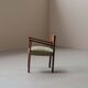 French modernist armchair in wood and green velvet, 1950s