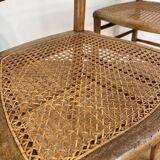 Pair of caned bistro chairs