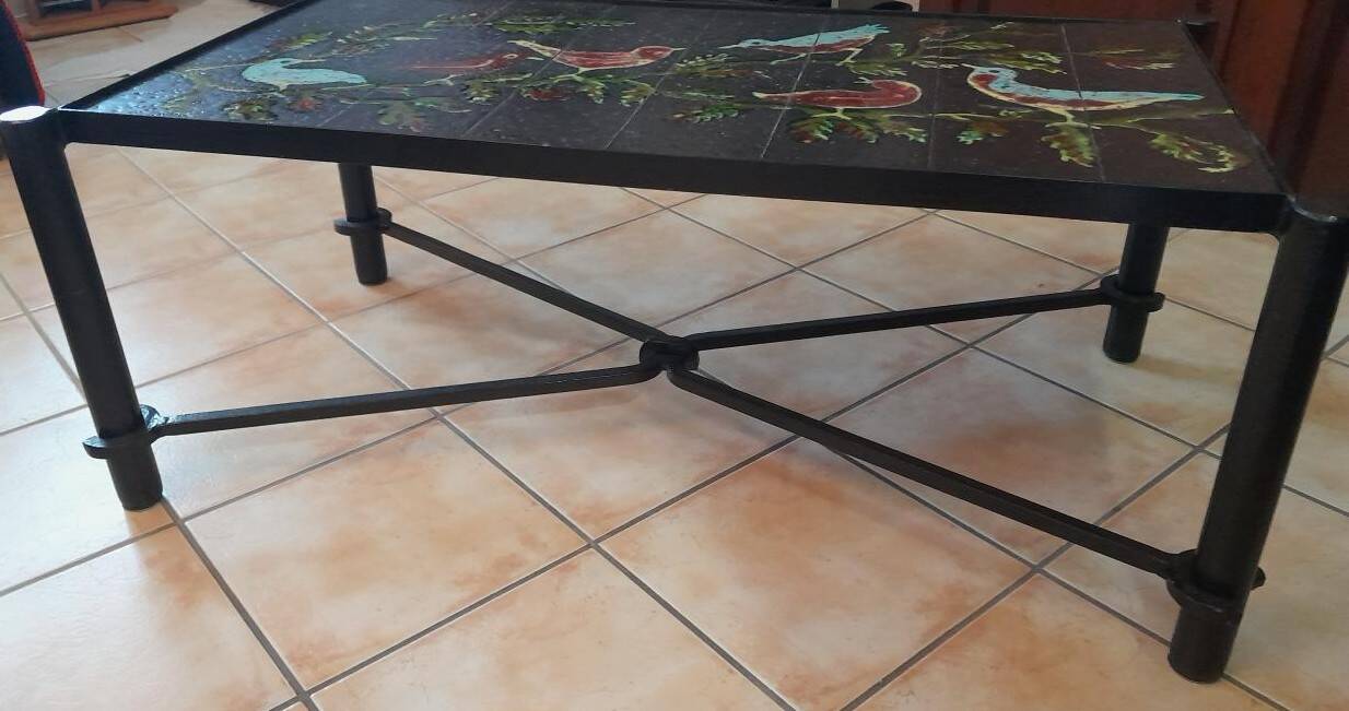 Table basse jacques adnet et guidette carbonnel 1950