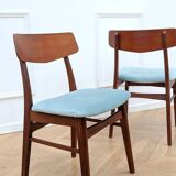 set of 4 vintage teak chairs