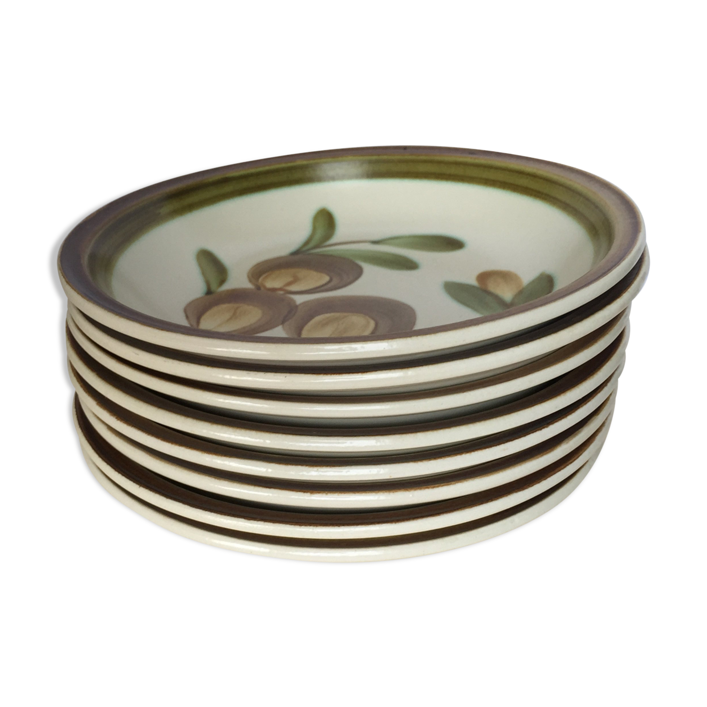 Set of 8 hollow plates of GIEN