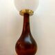 Lampe art déco bois et opaline
