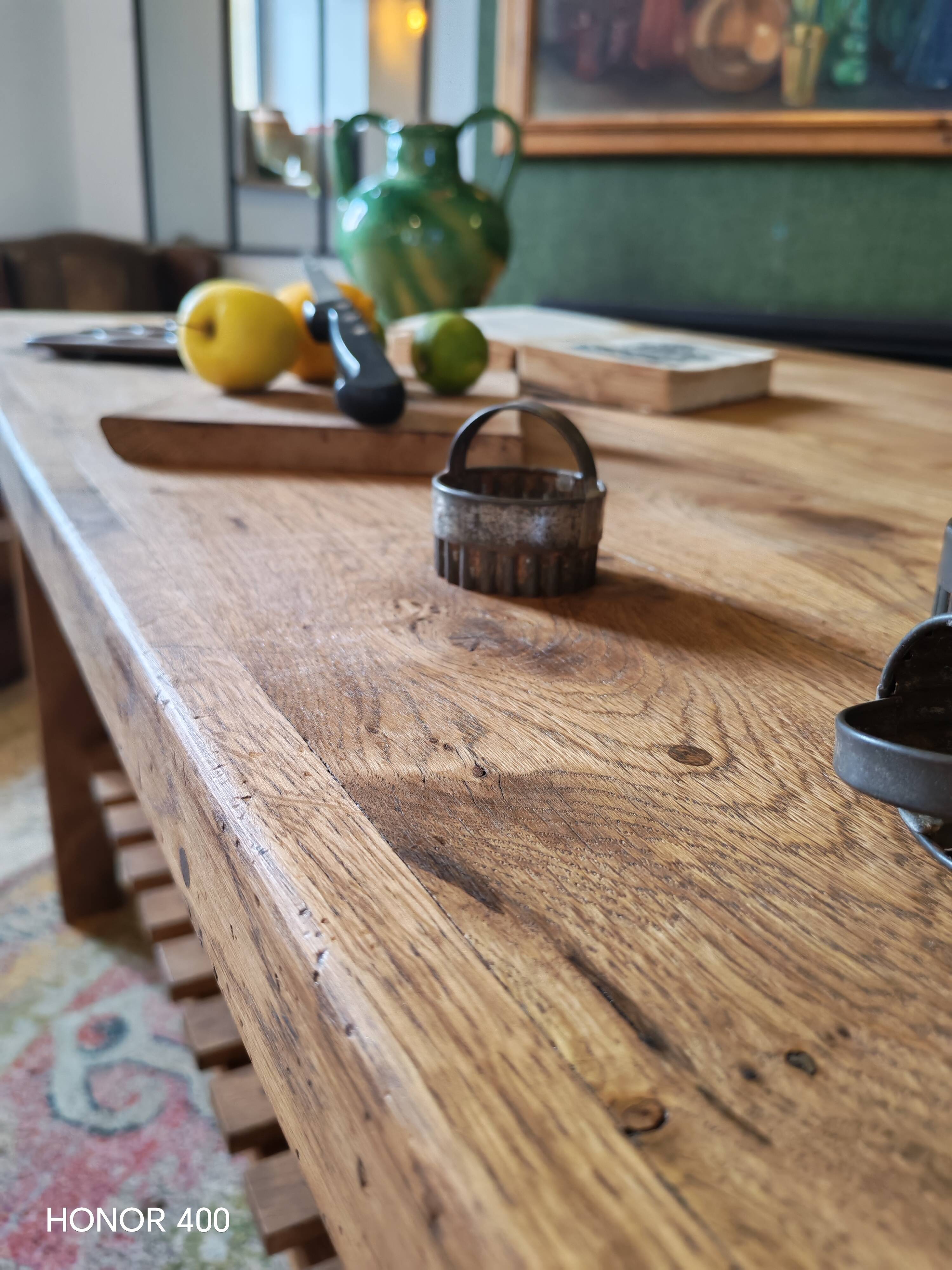 XXL solid oak kitchen island/worktop 180 x 105
