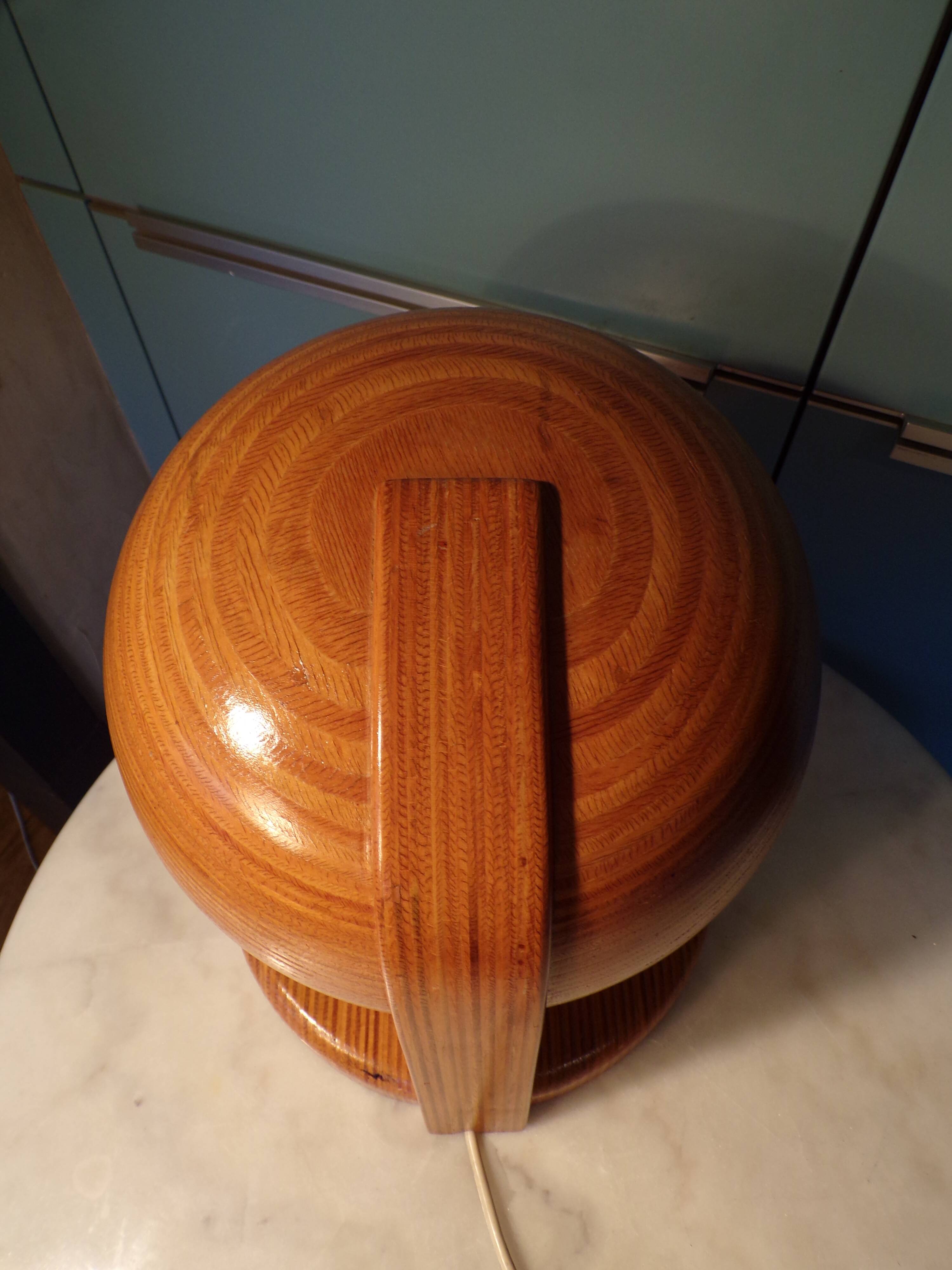 Scandinavian table lamp in solid wood
