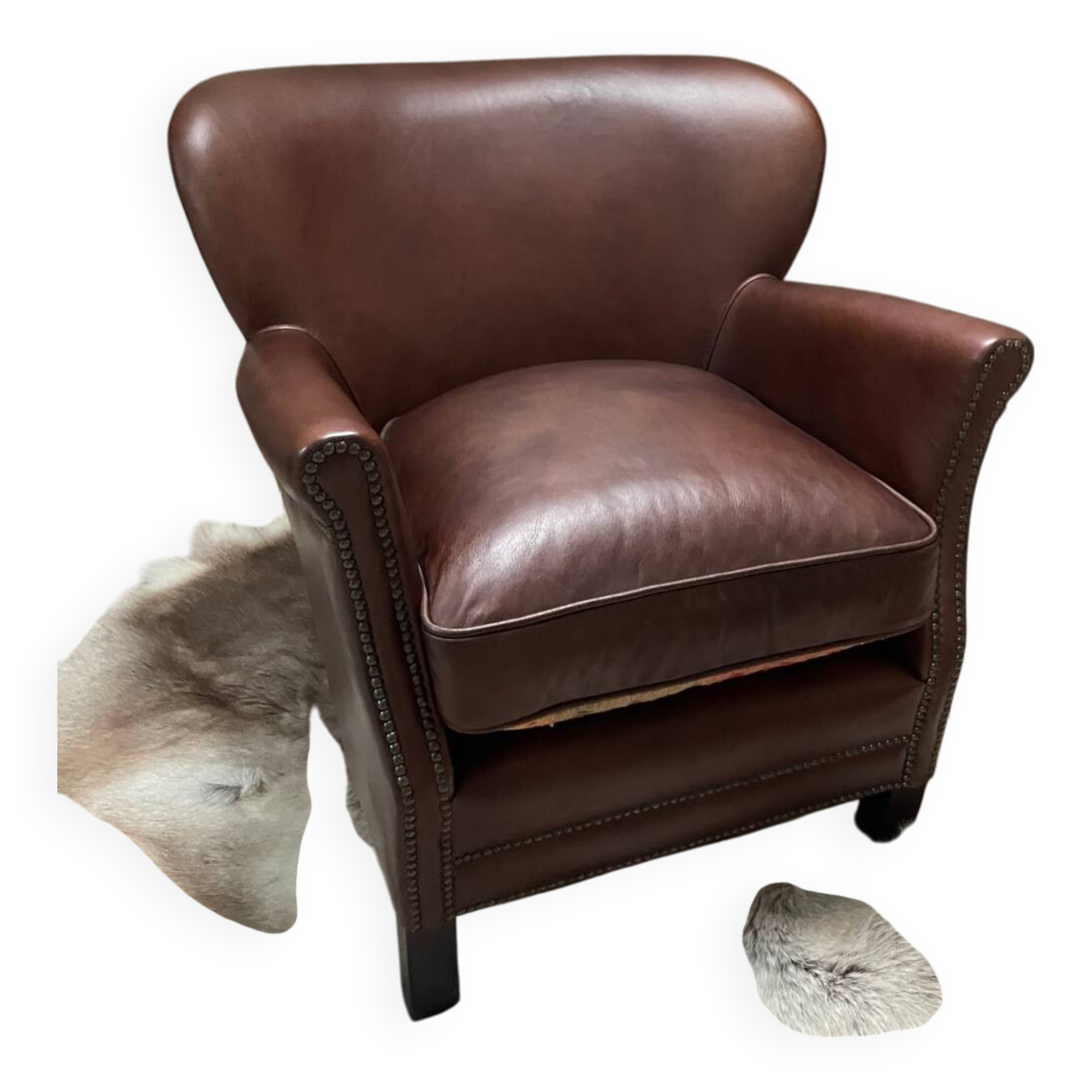 Fauteuil club en cuir