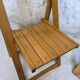 Pair of vintage folding wooden chairs by Aldo Jacober