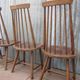 Scandinavian solid wooden high back spindle chairs, set of 4
