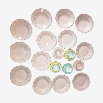 Lot d'assiettes plates et creuses Sarreguemines de Digoin