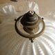 Vintage pleated glass lampshade with claw and socket.