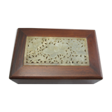 Chinese wooden box decorated with jade plates