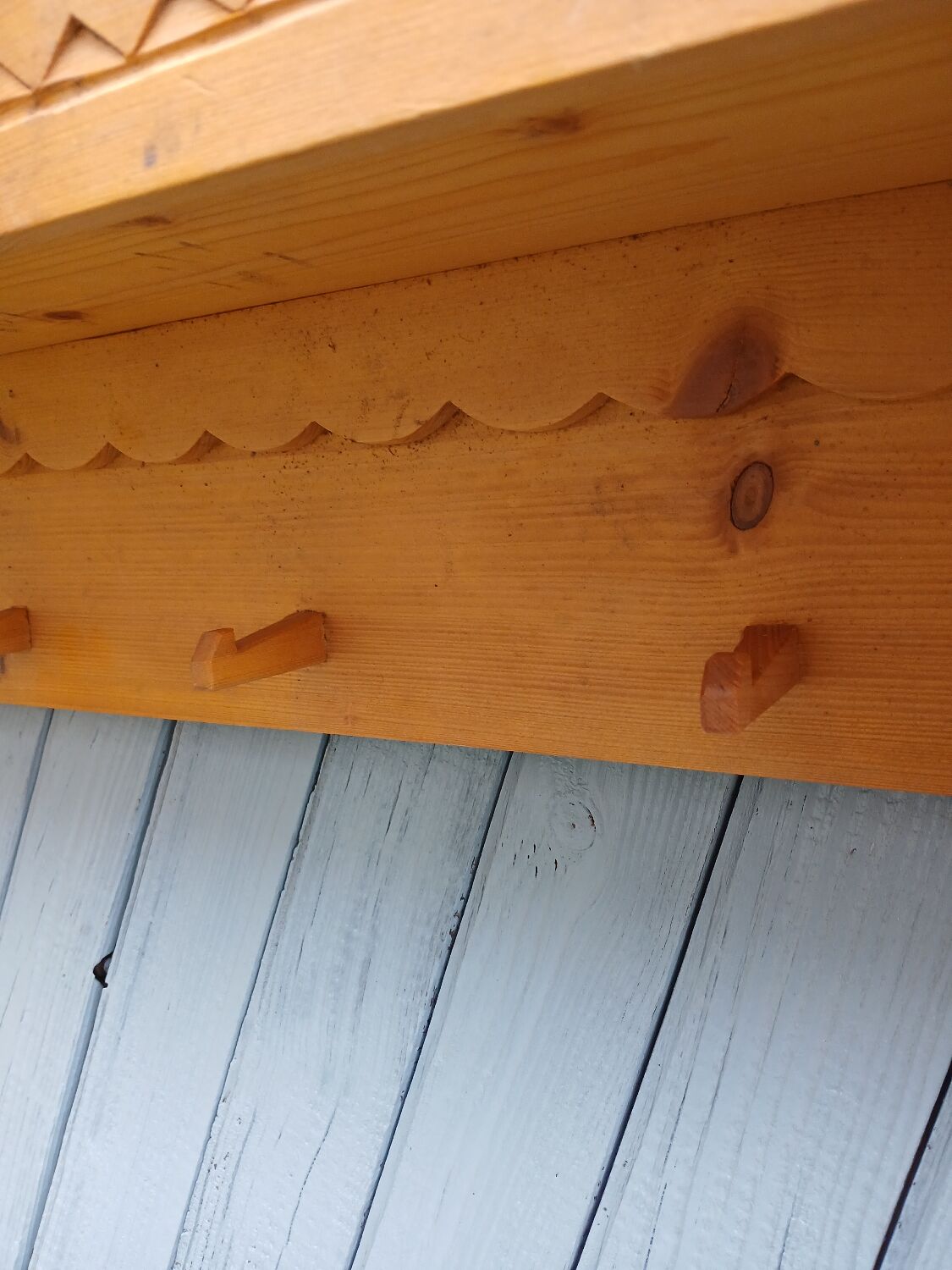 Antique carved wooden wall shelf