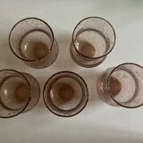 Set of 5 glasses of Biot cups in blown glass 1960