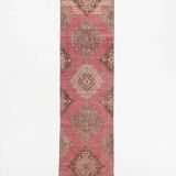 3x13 Red & Pink Vintage Runner Rug, 91x399Cm