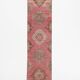 Tapis de couloir vintage rouge et rose 3x13, 91x399Cm