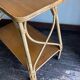 Side table provence 1960 in rattan and plyvood on wheels