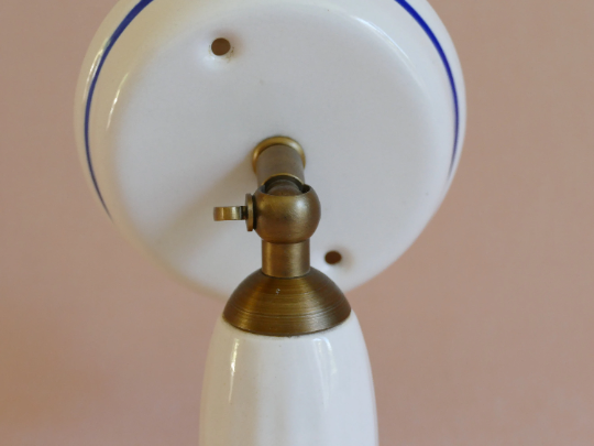 White porcelain wall lamp with blue border