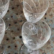 7 vintage crystal and chiseled glass wine glasses