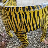 Painted wooden tiger chair