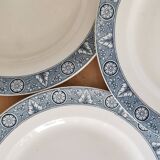 Lot de 4 assiettes Plates terre de fer Vintage, vaiselle ancienne