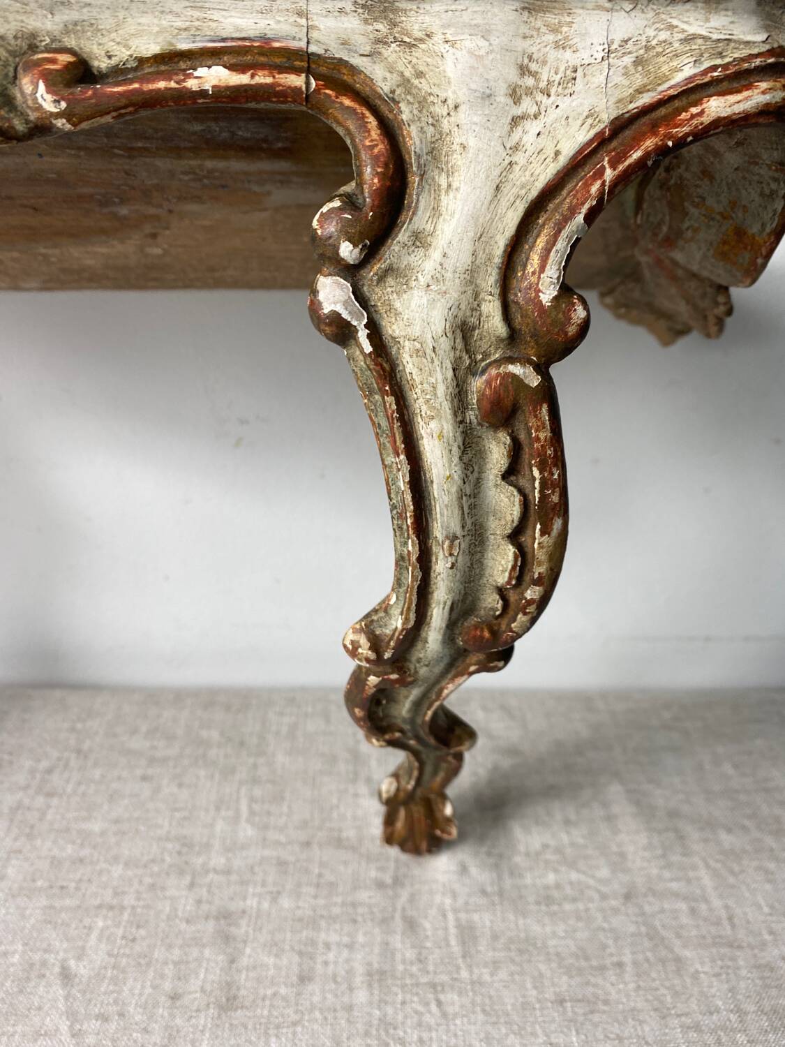 Florentine style wooden wall console