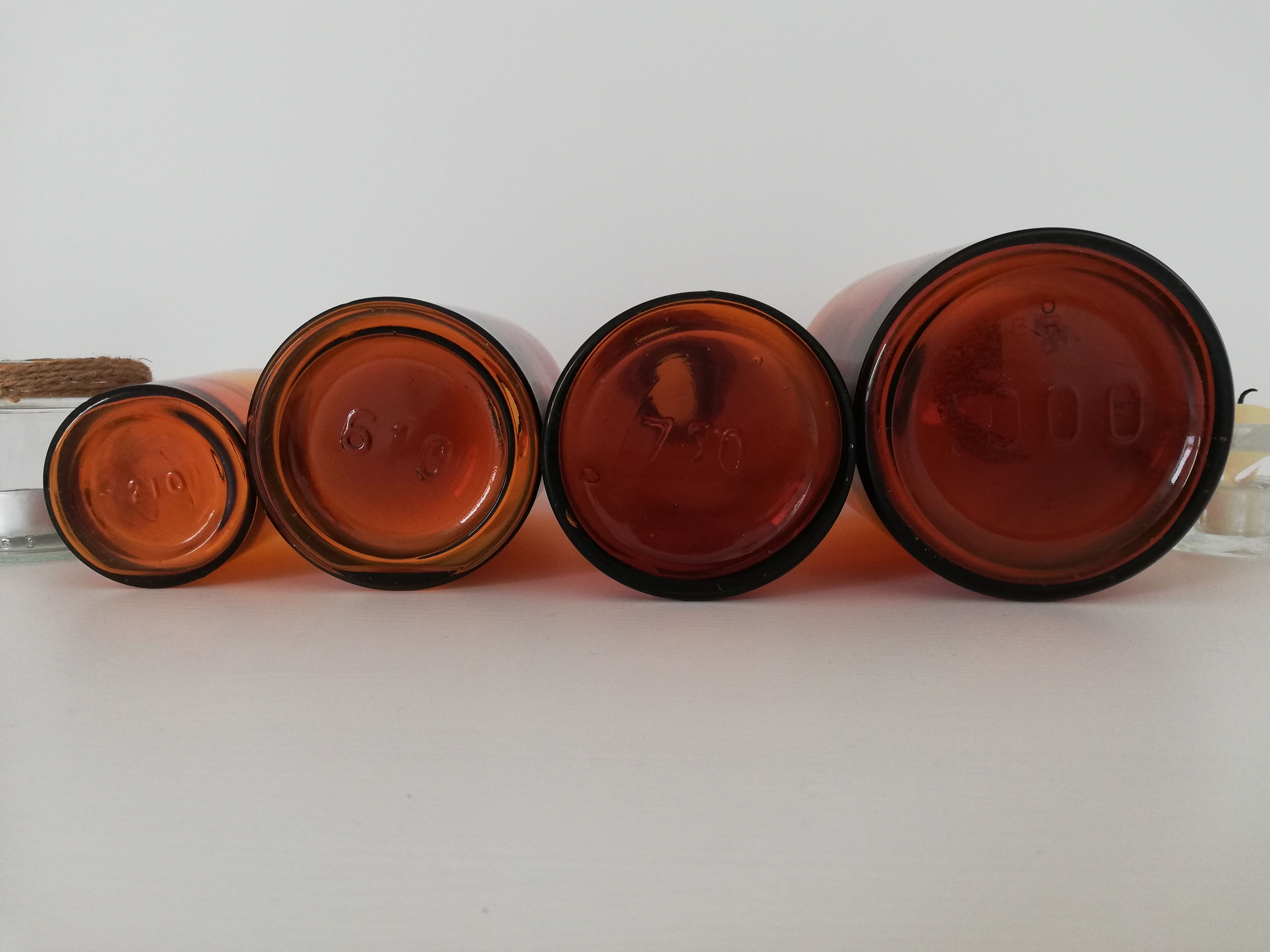 Amber apothecary bottles
