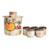 Scheurich Keramik - Model 860 - Vintage Cocktail Set - 1 Large Jug + 5 Cups - West Germany