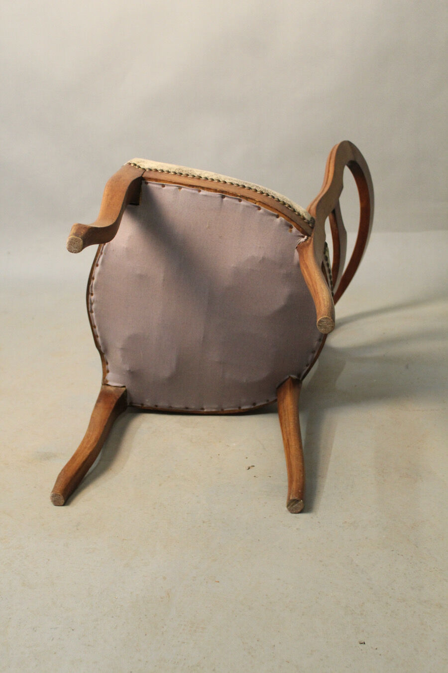 Louis Philippe walnut chair, newly reupholstered